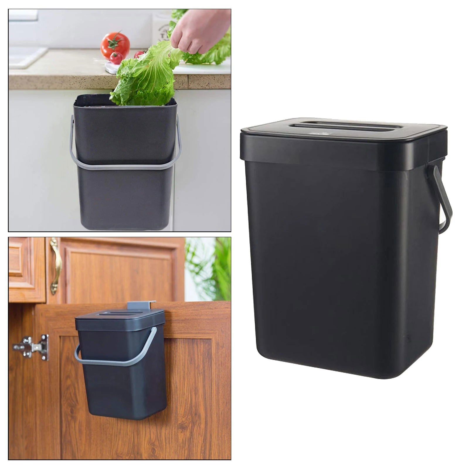 Simple Rubbish Bin Wall Mounted Indoor Office Kitchen Door Trash Can Dustbin Kitchen Garbage Can - Slobuy