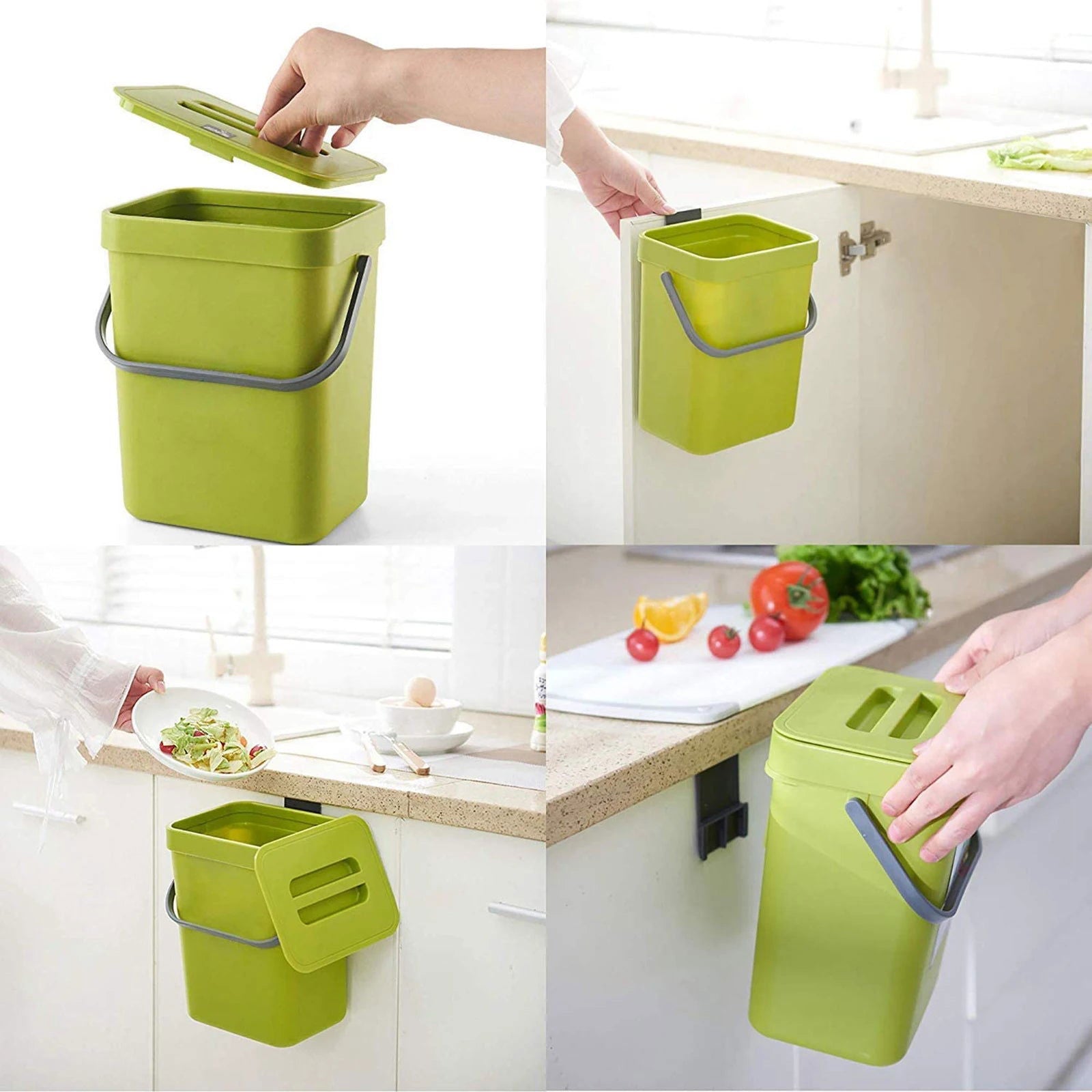 Simple Rubbish Bin Wall Mounted Indoor Office Kitchen Door Trash Can Dustbin Kitchen Garbage Can - Slobuy