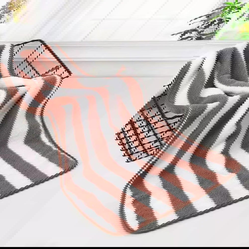 Simple Stripes Absorbent Quick Drying Bath Towel Sets Soft Adults Face Hand Towels Bathroom Microfiber Comefor Swim Bath Towels - Slobuy