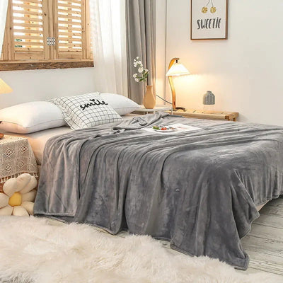 Simple Winter Blanket Rectangle Blanket Double Side Home Supply Rectangle Soft Warm Blankets - Slobuy