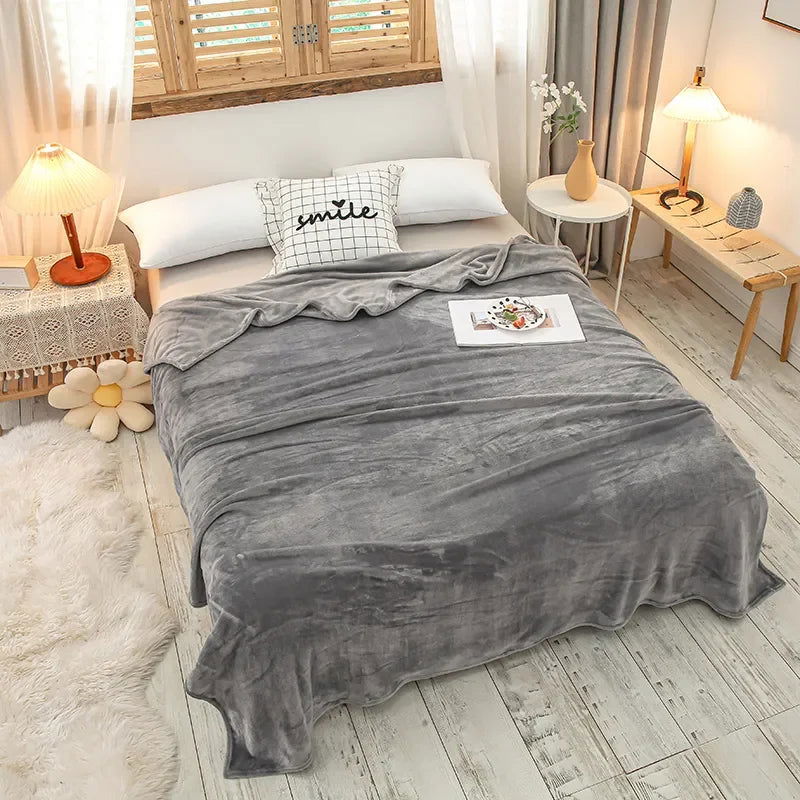 Simple Winter Blanket Rectangle Blanket Double Side Home Supply Rectangle Soft Warm Blankets - Slobuy