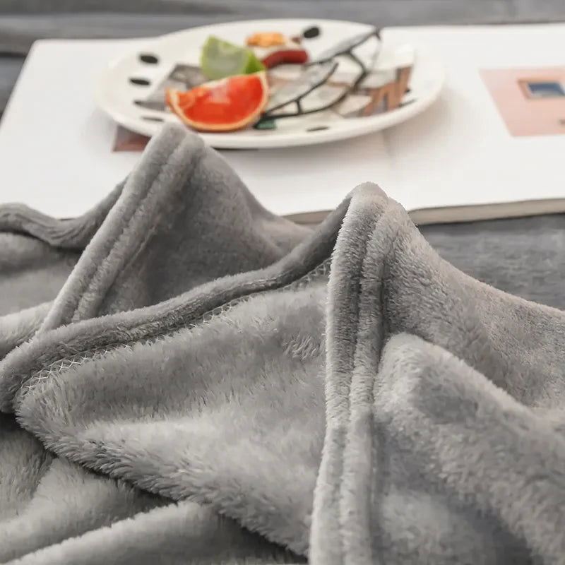 Simple Winter Blanket Rectangle Blanket Double Side Home Supply Rectangle Soft Warm Blankets - Slobuy