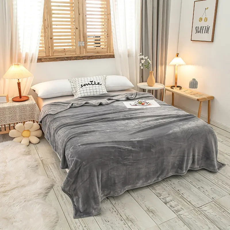Simple Winter Blanket Rectangle Blanket Double Side Home Supply Rectangle Soft Warm Blankets - Slobuy