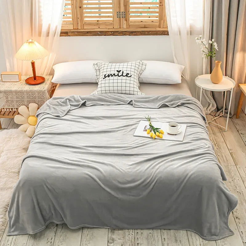 Simple Winter Blanket Rectangle Blanket Double Side Home Supply Rectangle Soft Warm Blankets - Slobuy