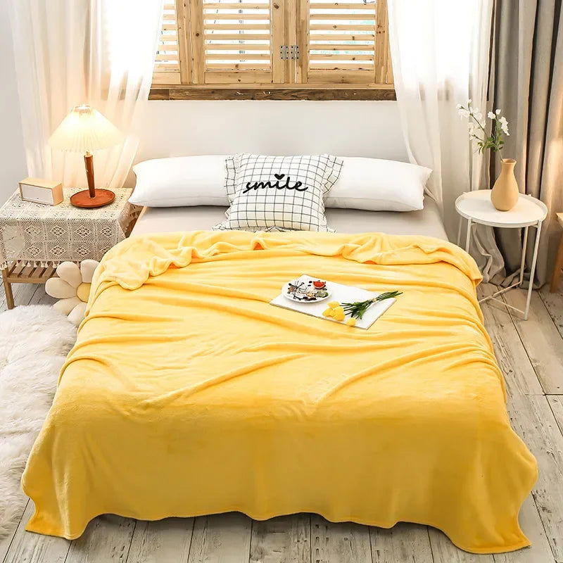 Simple Winter Blanket Rectangle Blanket Double Side Home Supply Rectangle Soft Warm Blankets - Slobuy