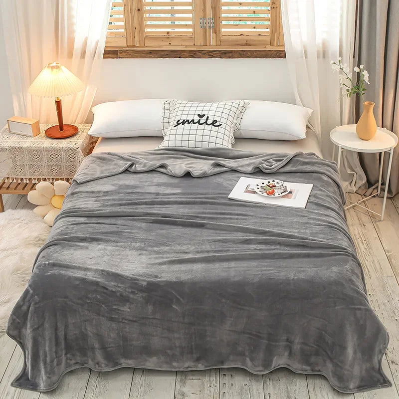 Simple Winter Blanket Rectangle Blanket Double Side Home Supply Rectangle Soft Warm Blankets - Slobuy