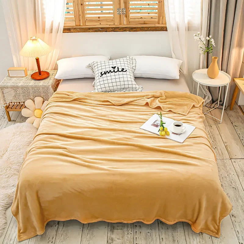 Simple Winter Blanket Rectangle Blanket Double Side Home Supply Rectangle Soft Warm Blankets - Slobuy