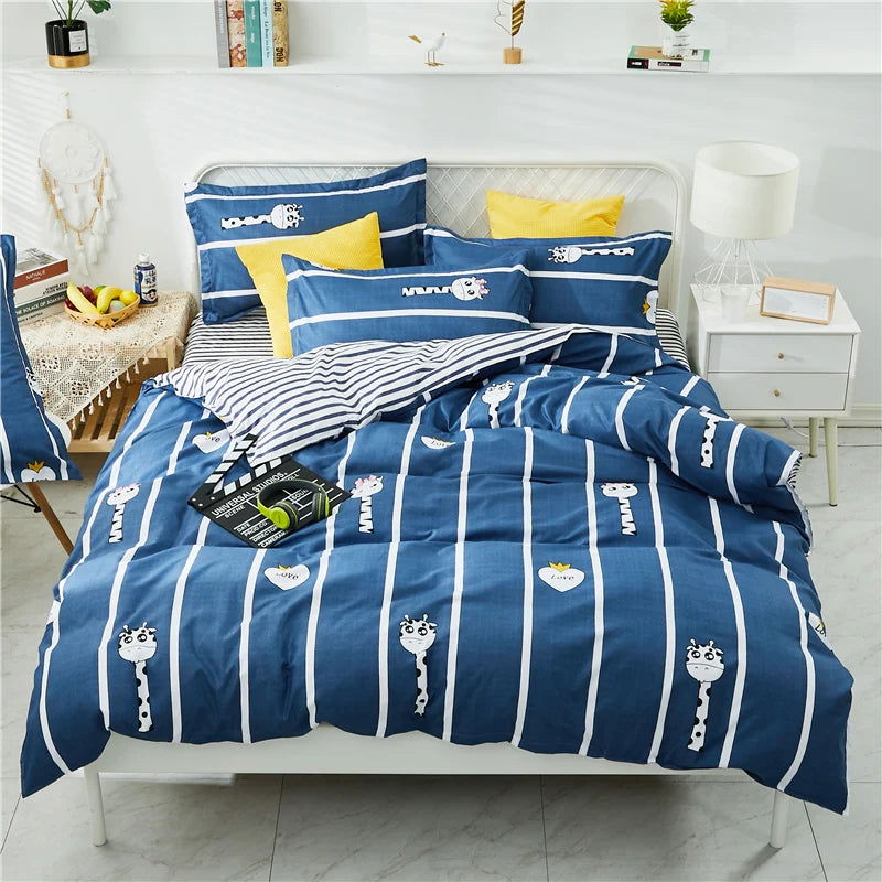 Simple plaid Style Duvet Cover 220x240 Quilt Cover Comforter Covers for single double queen king bed size matching Pillowcases - Slobuy