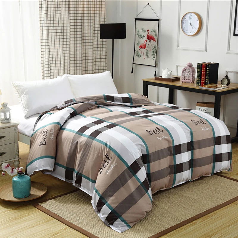 Simple plaid Style Duvet Cover 220x240 Quilt Cover Comforter Covers for single double queen king bed size matching Pillowcases - Slobuy