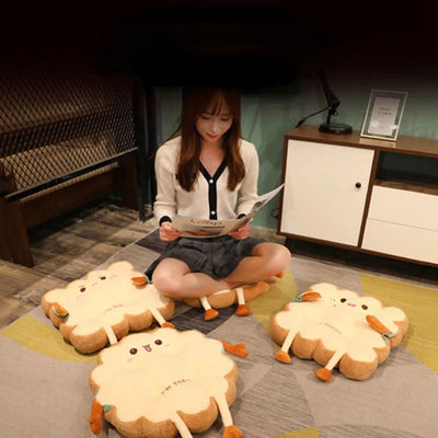 Simulation Bread Toast Cushion Stuffed Memory Foam Sliced Bread Food Pillow Sofa Chair Decor Seat Cushion Cute Student Chair Pad - Slobuy