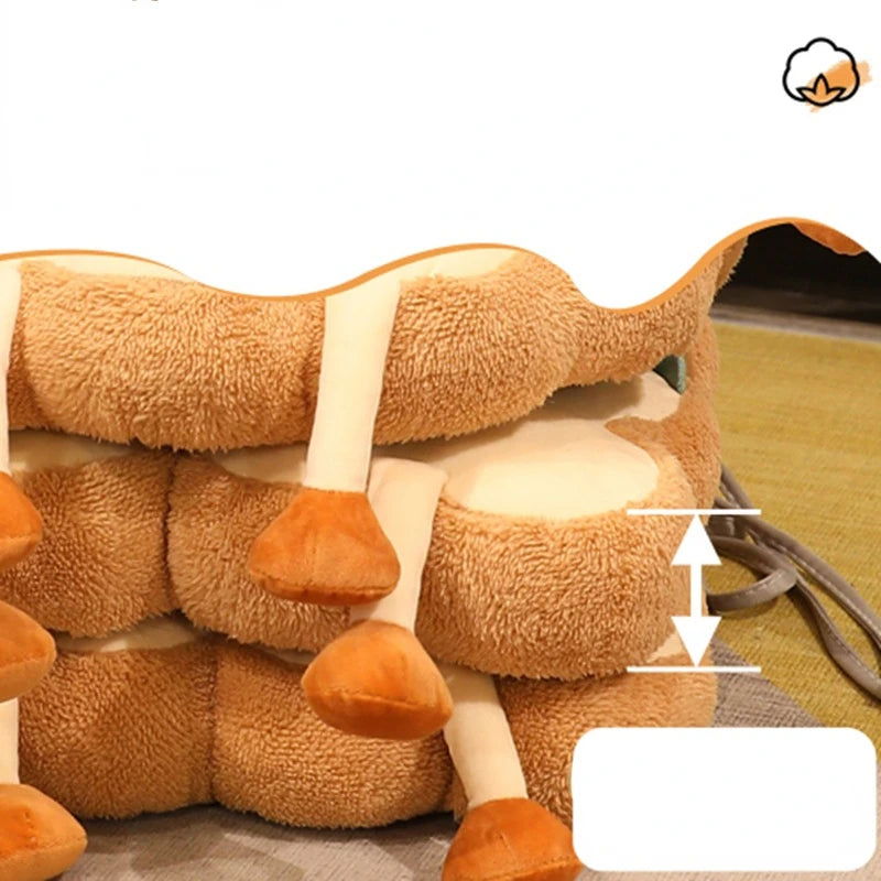 Simulation Bread Toast Cushion Stuffed Memory Foam Sliced Bread Food Pillow Sofa Chair Decor Seat Cushion Cute Student Chair Pad - Slobuy