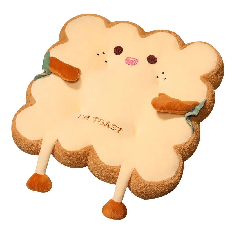 Simulation Bread Toast Cushion Stuffed Memory Foam Sliced Bread Food Pillow Sofa Chair Decor Seat Cushion Cute Student Chair Pad - Slobuy
