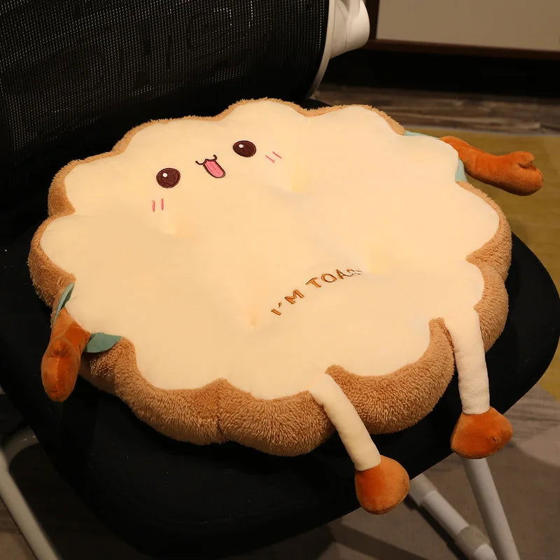 Simulation Bread Toast Cushion Stuffed Memory Foam Sliced Bread Food Pillow Sofa Chair Decor Seat Cushion Cute Student Chair Pad - Slobuy