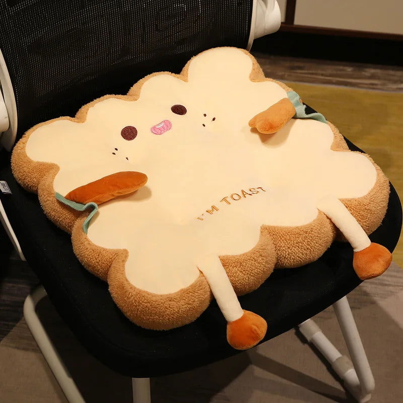 Simulation Bread Toast Cushion Stuffed Memory Foam Sliced Bread Food Pillow Sofa Chair Decor Seat Cushion Cute Student Chair Pad - Slobuy