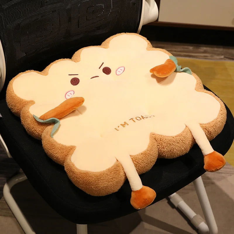 Simulation Bread Toast Cushion Stuffed Memory Foam Sliced Bread Food Pillow Sofa Chair Decor Seat Cushion Cute Student Chair Pad - Slobuy