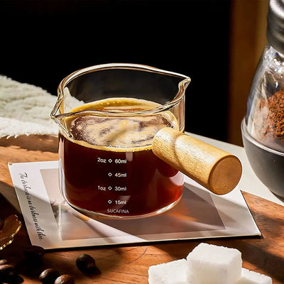 75ml Heat-resisting Glass Espresso Measuring Cup Double/Single Mouth Glass Milk Jug With Handle Glass Scale Measure Mugs - Slobuy