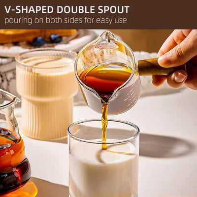 75ml Heat-resisting Glass Espresso Measuring Cup Double/Single Mouth Glass Milk Jug With Handle Glass Scale Measure Mugs - Slobuy