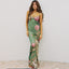 Sleeveless Print Suspender dress women Fashion Vneck slim long skirt 2023 summer fashion women's beach party club robe JY23159SK - Slobuy
