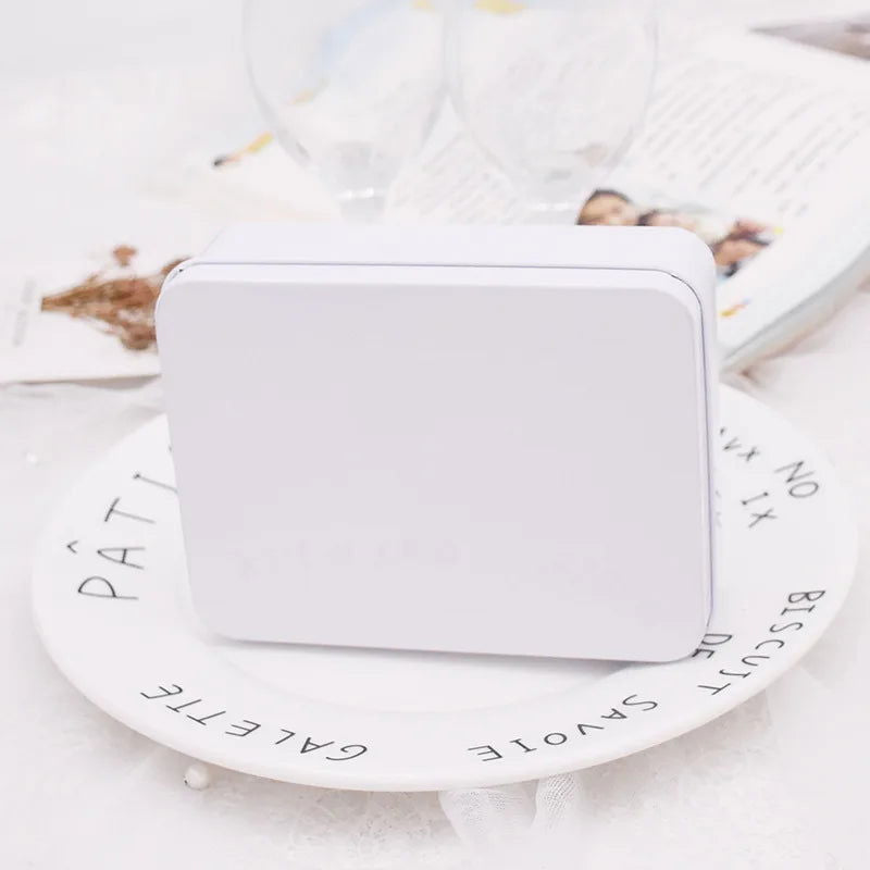 Small Card Storage Box Tinplate Organizer Jewelry Collect Case Desktop Storage Stationery Ins Style Classic Office Supplies ??? - Slobuy