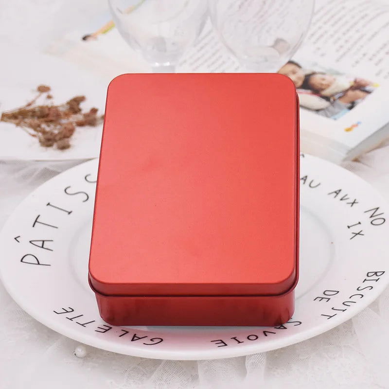 Small Card Storage Box Tinplate Organizer Jewelry Collect Case Desktop Storage Stationery Ins Style Classic Office Supplies ??? - Slobuy