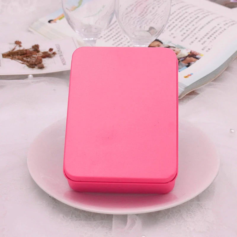 Small Card Storage Box Tinplate Organizer Jewelry Collect Case Desktop Storage Stationery Ins Style Classic Office Supplies ??? - Slobuy