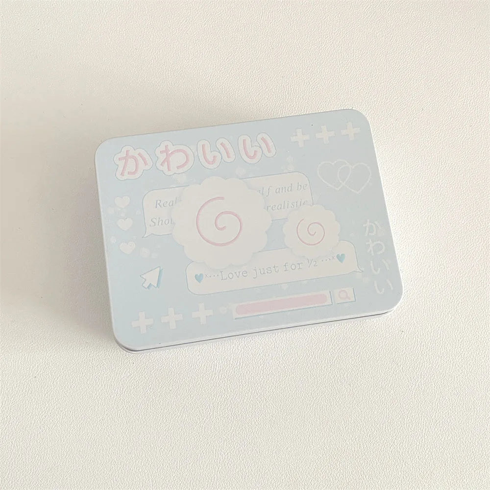 Small Card Storage Box Tinplate Organizer Jewelry Collect Case Desktop Storage Stationery Ins Style Classic Office Supplies ??? - Slobuy