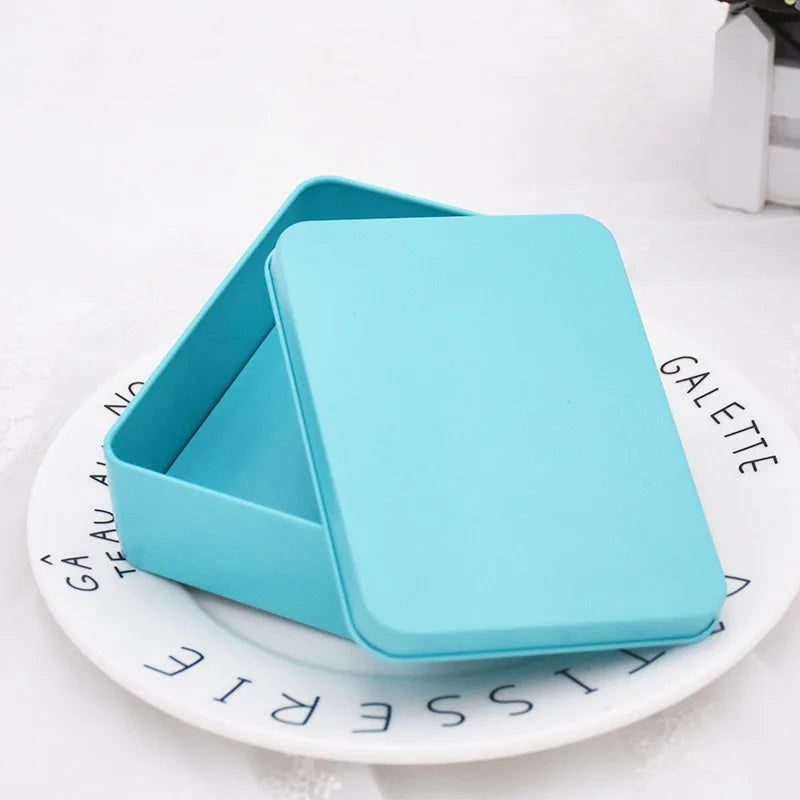 Small Card Storage Box Tinplate Organizer Jewelry Collect Case Desktop Storage Stationery Ins Style Classic Office Supplies ??? - Slobuy