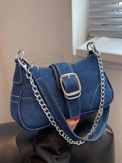 Small Design Jeans Bag Women's New Cross-Shoulder Bag Shoulder Canvas Bag - Slobuy
