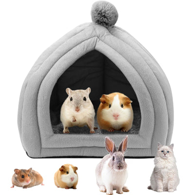 Small Animal Pet Winter House,Pet Tent Cave Bed for Cats/Small Dogs,Guinea Pig Bed,Cat Bed House,Rabbit Bed Warm Guinea - Slobuy