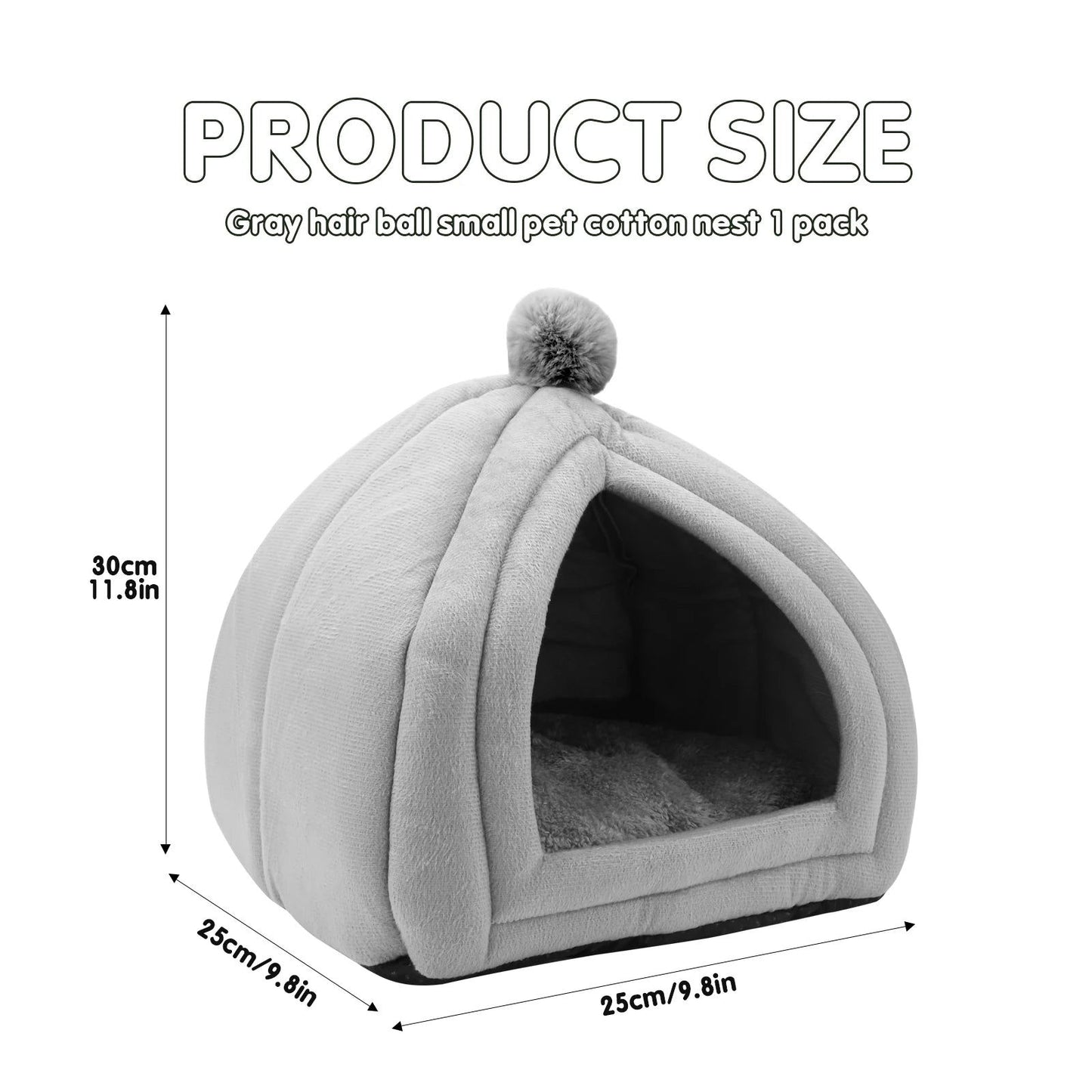 Small Animal Pet Winter House,Pet Tent Cave Bed for Cats/Small Dogs,Guinea Pig Bed,Cat Bed House,Rabbit Bed Warm Guinea - Slobuy