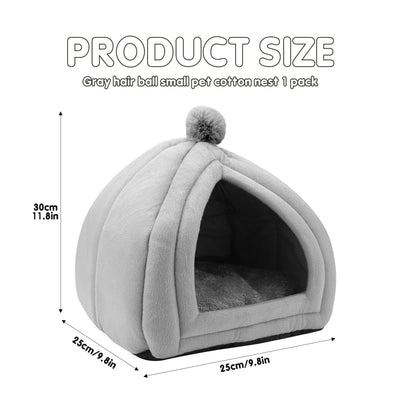 Small Animal Pet Winter House,Pet Tent Cave Bed for Cats/Small Dogs,Guinea Pig Bed,Cat Bed House,Rabbit Bed Warm Guinea - Slobuy