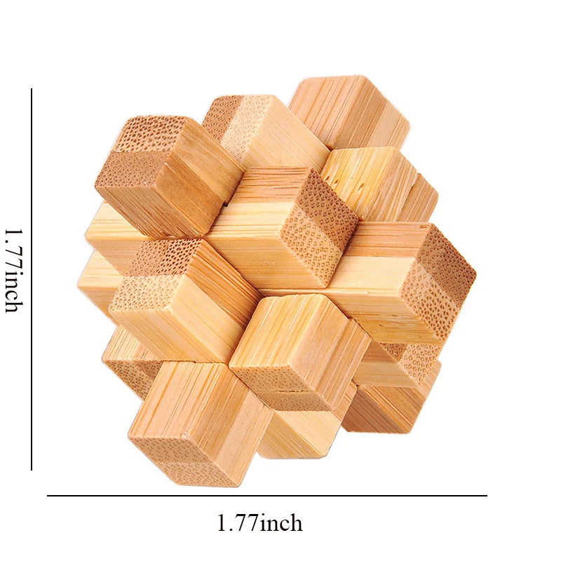 Small Lu Ban Lock IQ Brain Teaser Educational Toy for Kids Children Wooden Kong Ming Unlock Toys Adult Montessori 3D Puzzle Game - Slobuy