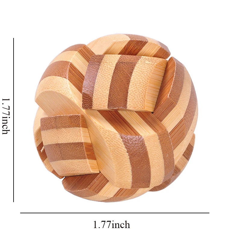 Small Lu Ban Lock IQ Brain Teaser Educational Toy for Kids Children Wooden Kong Ming Unlock Toys Adult Montessori 3D Puzzle Game - Slobuy