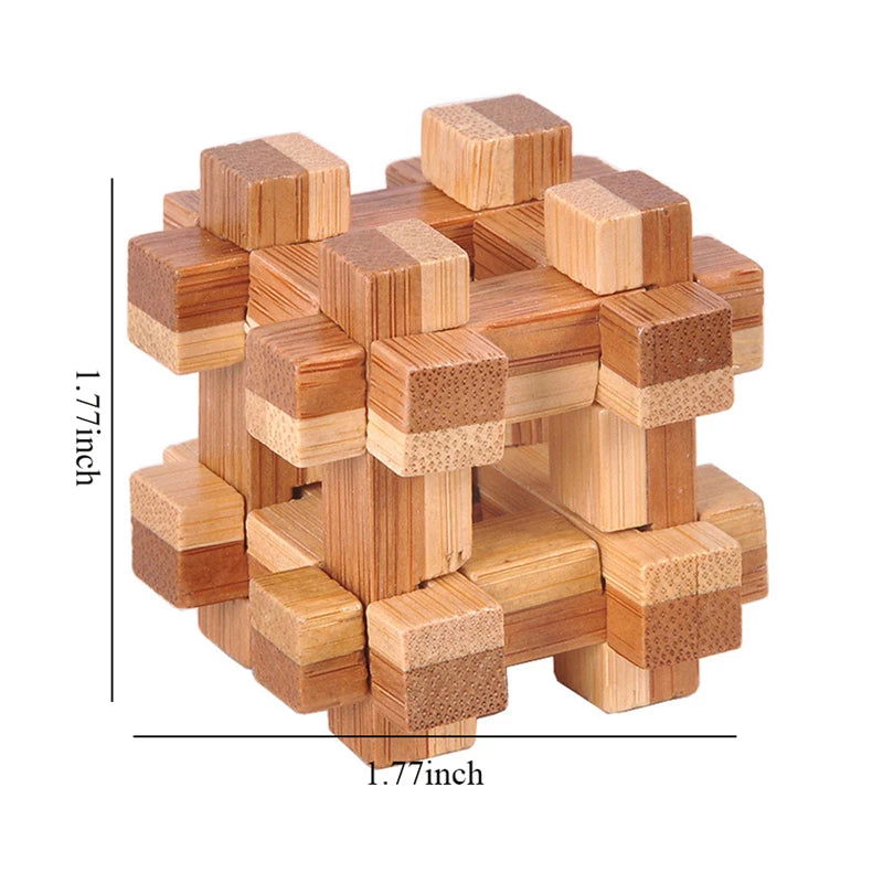 Small Lu Ban Lock IQ Brain Teaser Educational Toy for Kids Children Wooden Kong Ming Unlock Toys Adult Montessori 3D Puzzle Game - Slobuy