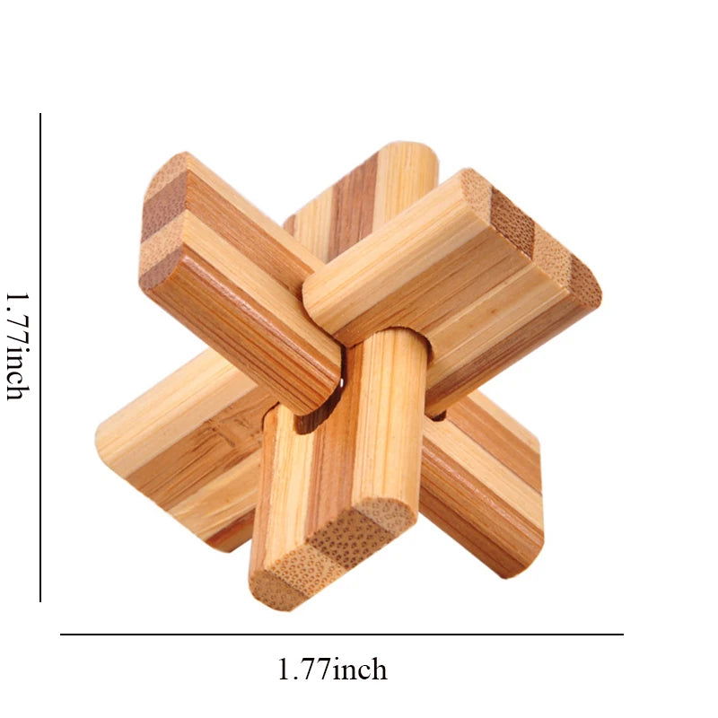 Small Lu Ban Lock IQ Brain Teaser Educational Toy for Kids Children Wooden Kong Ming Unlock Toys Adult Montessori 3D Puzzle Game - Slobuy