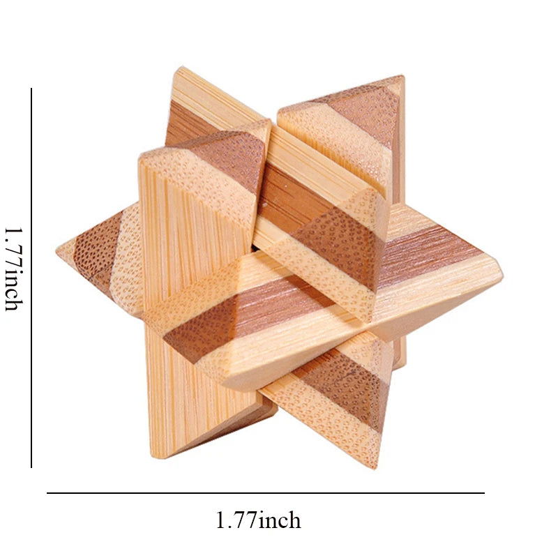 Small Lu Ban Lock IQ Brain Teaser Educational Toy for Kids Children Wooden Kong Ming Unlock Toys Adult Montessori 3D Puzzle Game - Slobuy