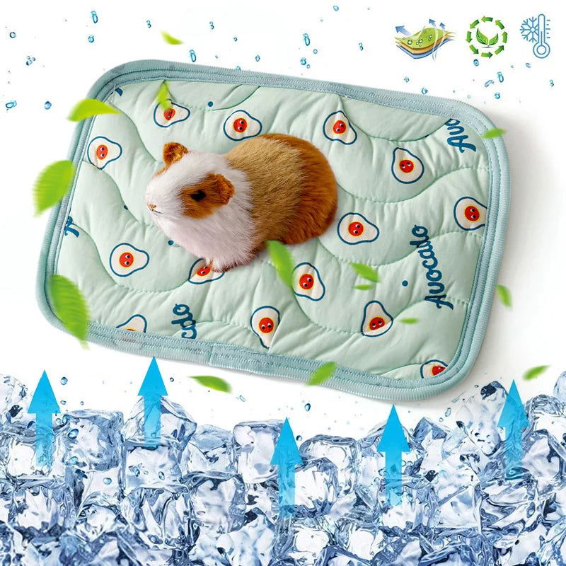 Small Pet Cooler Mat Summer Ice Silk Cool Feeling Pet Mat Hamster Kennel Mat Guinea Pig Chinchilla Rabbit Small Pet Cooling Mat - Slobuy