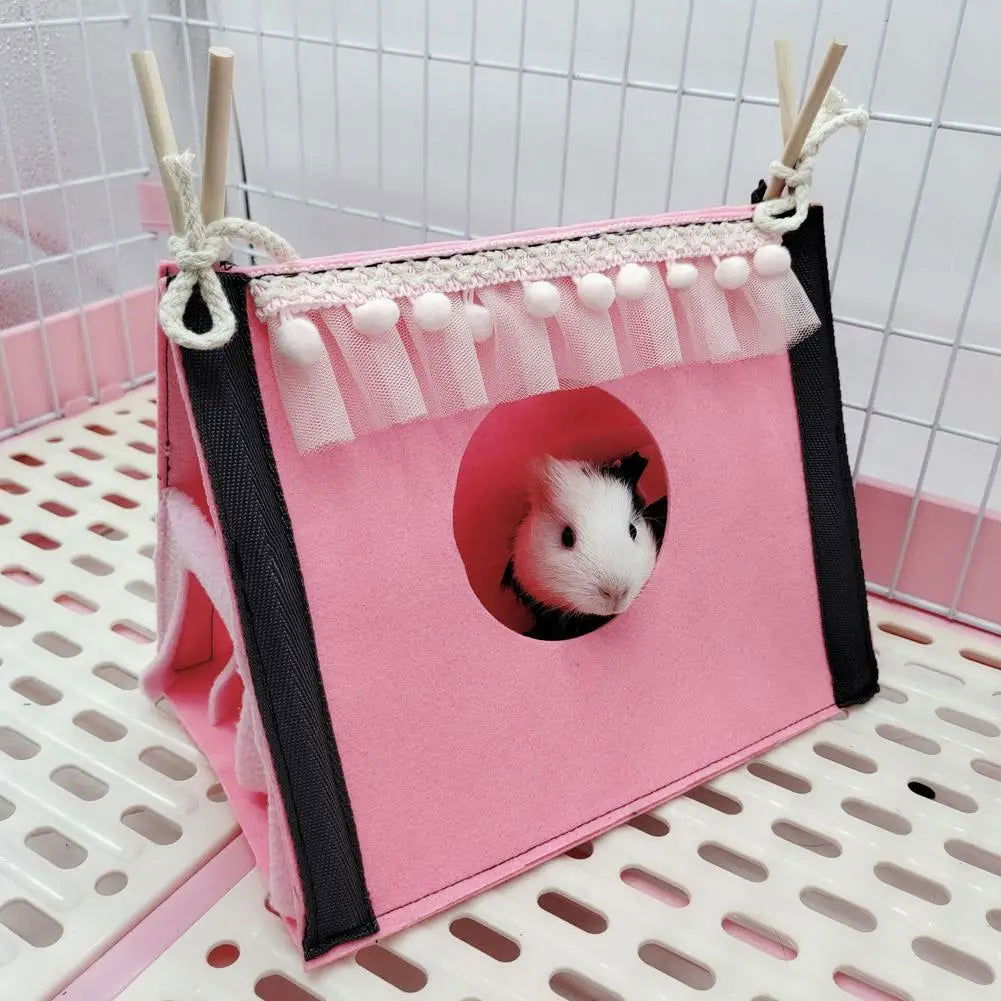 Small Pet Nest Felt Tent Rabbit Nest Hamster House Hamster Cage Large Guinea Pig Cage Guinea Pig Small Animal Bed Accessories - Slobuy