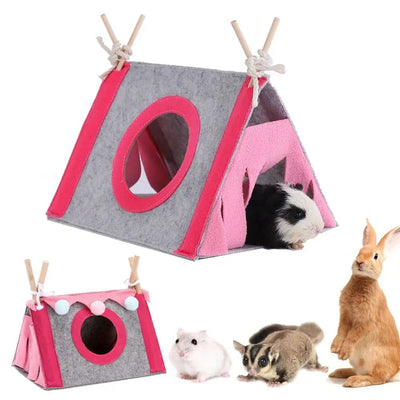 Small Pet Nest Felt Tent Rabbit Nest Hamster House Hamster Cage Large Guinea Pig Cage Guinea Pig Small Animal Bed Accessories - Slobuy