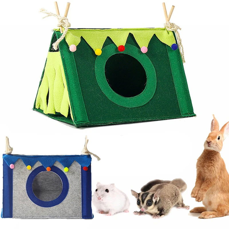 Small Pet Nest Felt Tent Rabbit Nest Hamster House Hamster Cage Large Guinea Pig Cage Guinea Pig Small Animal Bed Accessories - Slobuy