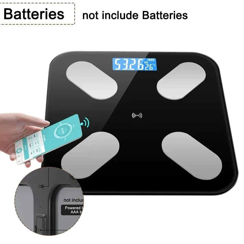 Smart Body Fat Scale Wireless LED Digital Bathroom Weight Scale Body Composition Analyzer Testing Scale - Slobuy
