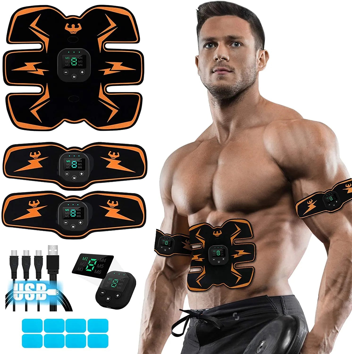 Smart EMS Wireless Muscle Stimulator Fitness Trainer Abdominal Training Electric Weight Loss Stickers Body Slimming Massager - Slobuy