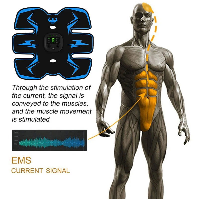 Smart EMS Wireless Muscle Stimulator Fitness Trainer Abdominal Training Electric Weight Loss Stickers Body Slimming Massager - Slobuy