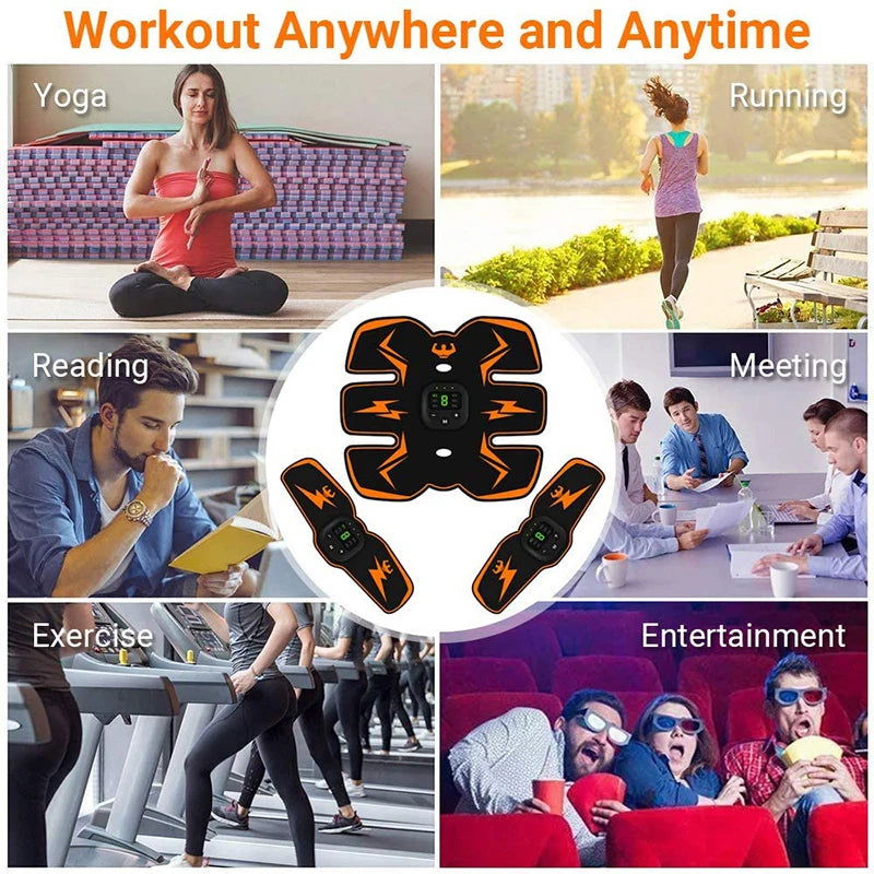 Smart EMS Wireless Muscle Stimulator Fitness Trainer Abdominal Training Electric Weight Loss Stickers Body Slimming Massager - Slobuy