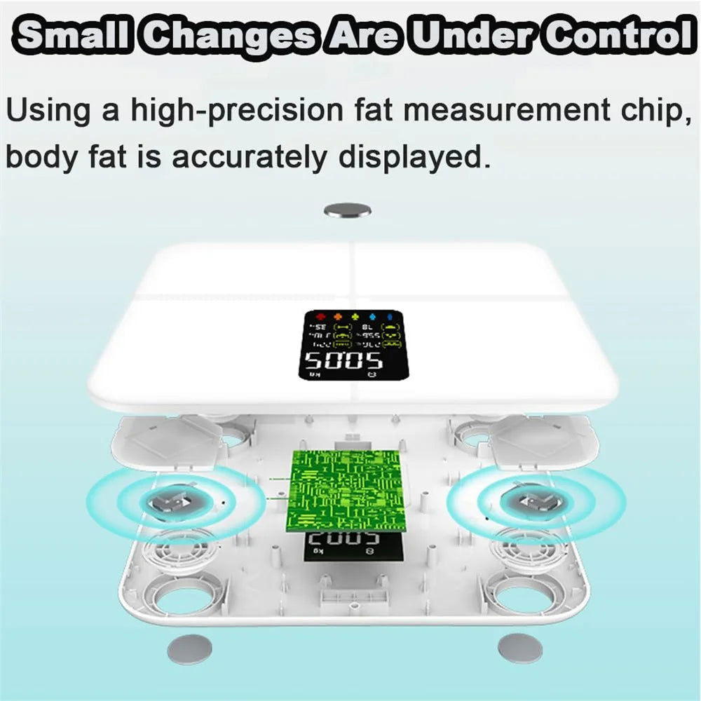 Smart Scale Pro Digital Bathroom Rechargeable Digital Scale Wi-Fi Bluetooth Measurements Including Weight Heart Rate Body Fat - Slobuy