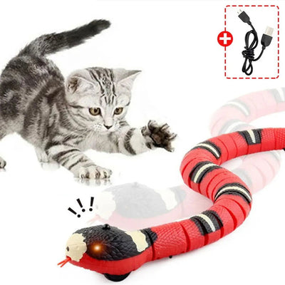 Smart Sensing Cat Toys Interactive Automatic Eletronic Snake Cat Teaser Indoor Play Kitten Toy USB Rechargeable for Cats Kitten - Slobuy