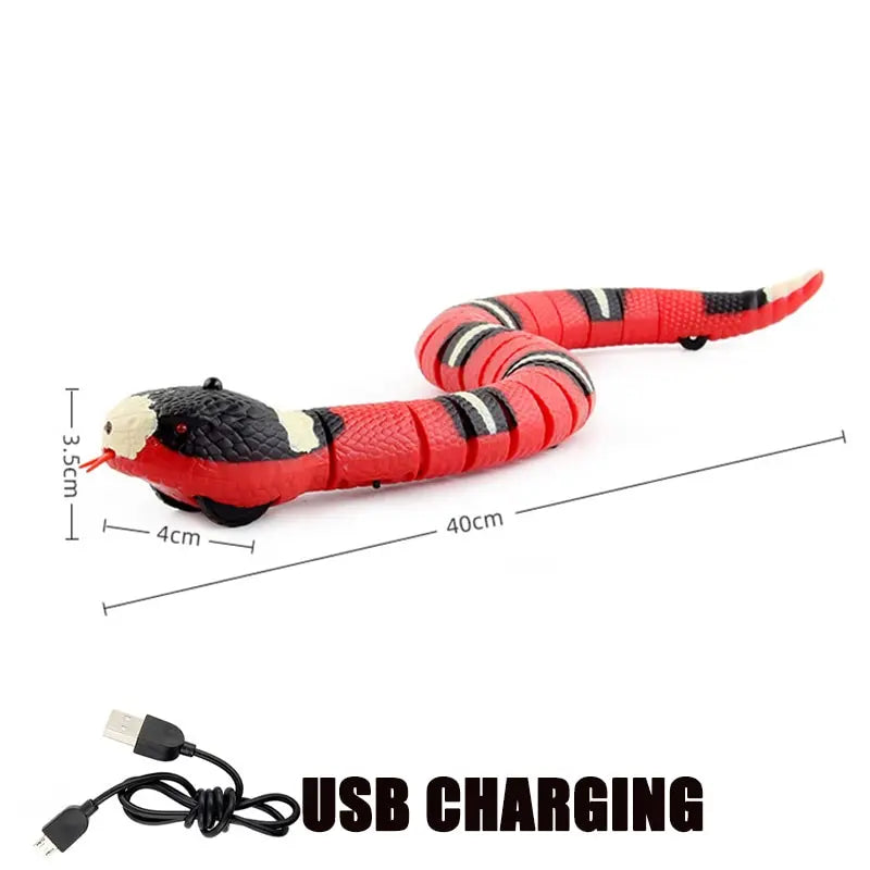 Smart Sensing Cat Toys Interactive Automatic Eletronic Snake Cat Teaser Indoor Play Kitten Toy USB Rechargeable for Cats Kitten - Slobuy