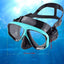 Snorkel Mask Swimming Goggles Scuba Diving Silicone Skirt Tempered Glass Len Wide View Training With Nose Cover Adjustable Strap - Slobuy
