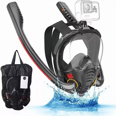 Snorkeling Mask Double Tube Silicone Full Dry Diving Mask Adult Swimming Mask Diving Goggles Self Contained Underwater Breathing - Slobuy