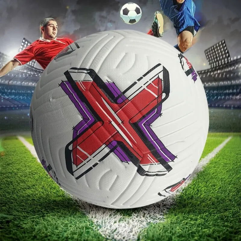 Soccer Ball Official Size 5 Three Layer Wear Rsistant Durable Soft PU Leather Seamless Football Team Match Group Train Game Play - Slobuy